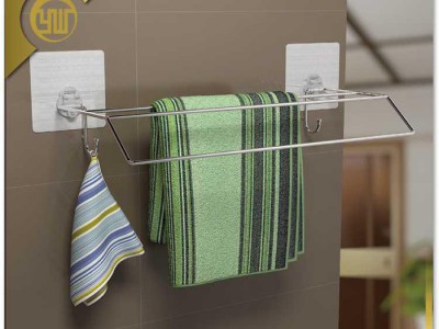 工厂一箱起批 加盟代理出口厨卫五金 定制环保无痕毛巾架图2